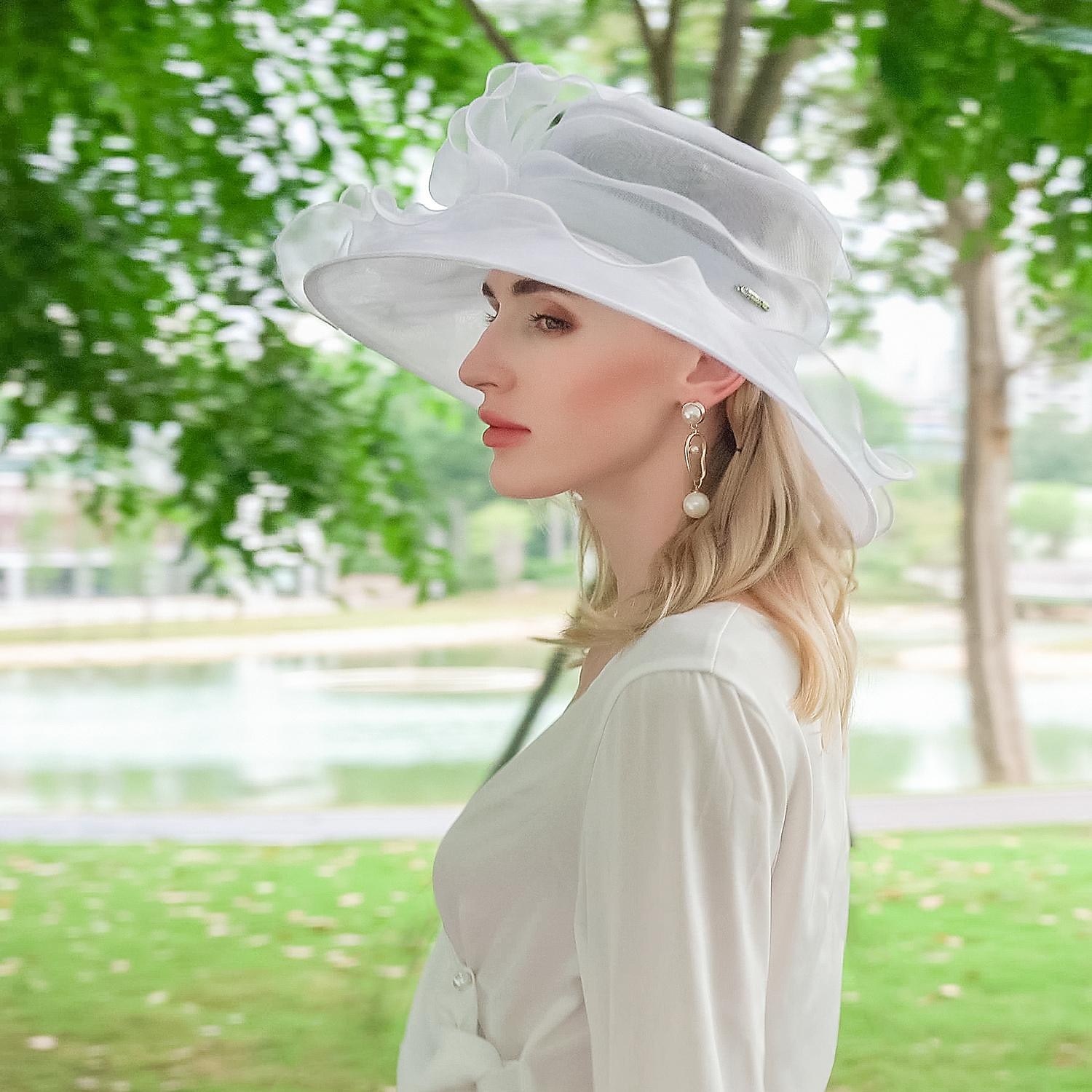 Chapéus de seda gelo bowler/cloche chapéu de sol casual chá festa elegante simples romântico com emenda headpiece headwear de 2026 por $34.99 –P4