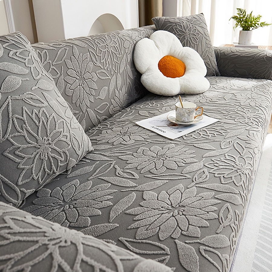 Floral Jacquard Sofa Cover Stretch Slipcovers Soft Durable Couch Cover 1 Piece Spandex Fabric Washable Furniture Protector fit Armchair Seat/Loveseat/Sofa/XL Sofa/L Shape Sofa 2025 - $31.99 –P12