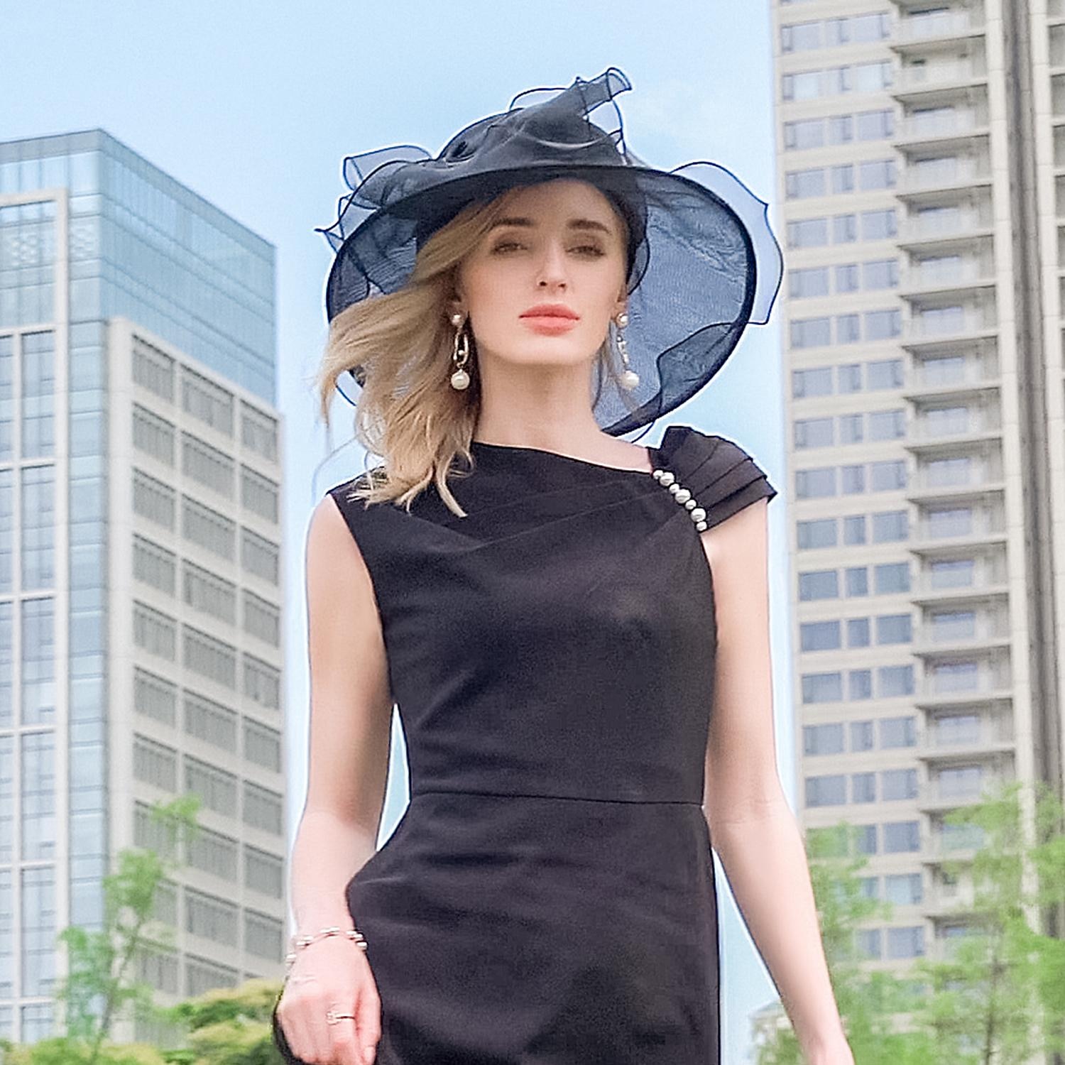 Chapéus de seda gelo bowler/cloche chapéu de sol casual chá festa elegante simples romântico com emenda headpiece headwear de 2026 por $34.99 –P9