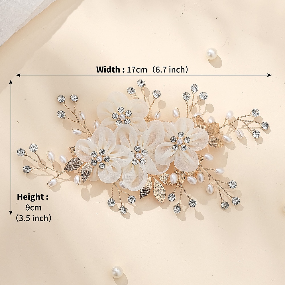 Hair Combs Headpiece Rhinestone Alloy Wedding Cocktail Elegant Luxury With Rhinestone Faux Pearl Headpiece Headwear 2025 - €12.99 –P1