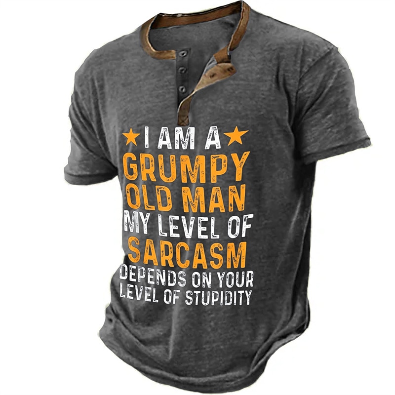 Hombre Graphic Letra Camiseta Henley Shirt Manga Corta Impresión 3D Moda Retro Antiguo Clásico Deporte Festivos Noche Primavera verano Verde Ejército Azul Oscuro Gris Henley Camiseta Henley 2025 - $20.99 –P2