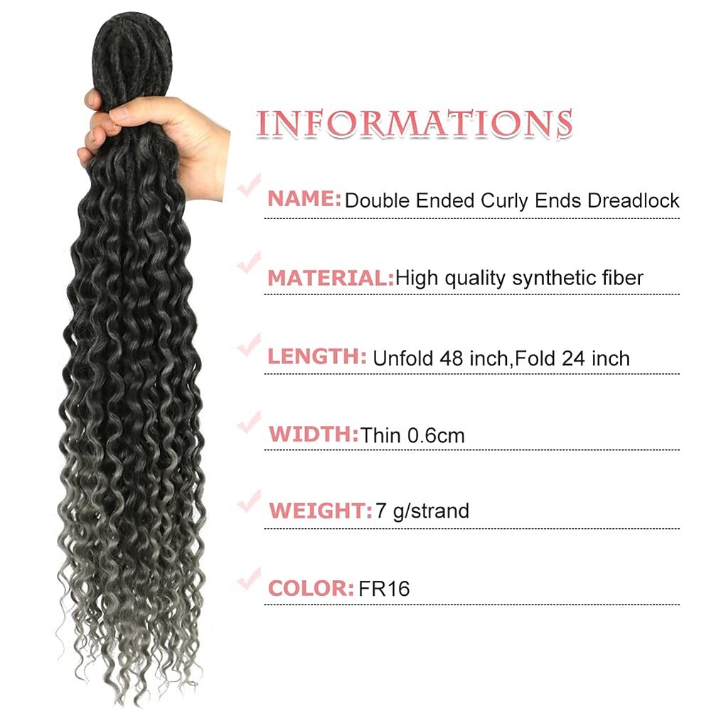 24inches Boho DE Dreadlock Extensions Synthetic Double Ended Dreadlock Extensions 10strands Handmade Soft Reggae Hair Hippie Style Dread Extensions Locks Hair 2025 - $33.99 –P3