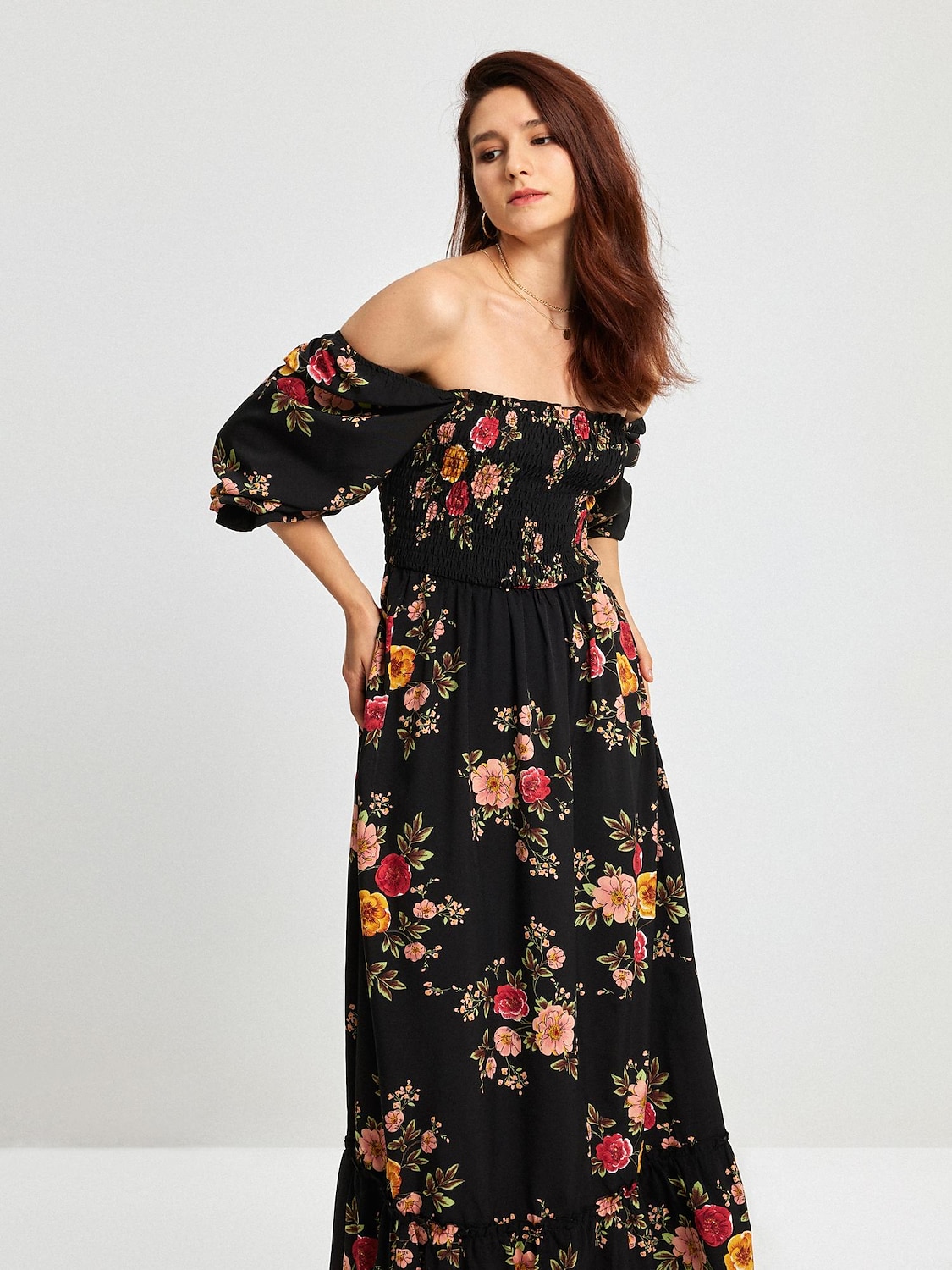 vestido de férias de primavera com padrão floral de 2025 por $75.99 –P8