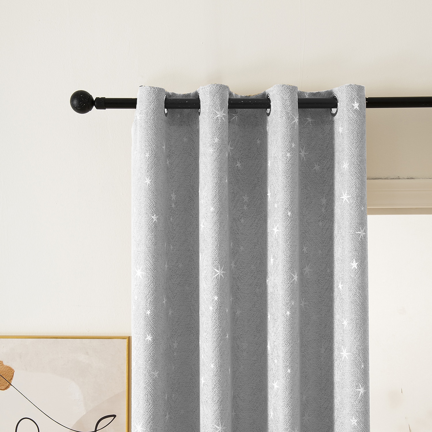 tende oscuranti per la camera da letto dei bambini tende a stella scintillanti color argento con isolamento termico per ragazzi e ragazze con occhiello antico trattamento finestra superiore tende a 1 del 2025 a $21.99 –P16