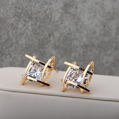 1 Par Pendientes cortos pendientes de la bola For Mujer Cumpleaños Fiesta Regalo Cobre Estilo retro De moda Diamante 2025 - $19.99 –P1