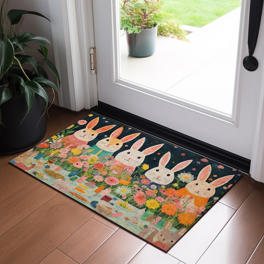Painting Rabbits Doormat Floor Mats Washable Rugs Kitchen Mat Non-Slip Oil Proof Rug Indoor Outdoor Mat Bedroom Decor Bathroom Mat Entrance Rug 2025 - $16.99 –P8