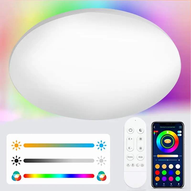 Lampe de plafond LED intelligente Tuya Smart RGBCW lampe de contrôle vocal APP à LED pour chambre et salon diamètre de 30 cm de 2025 ? $38.99 –P2