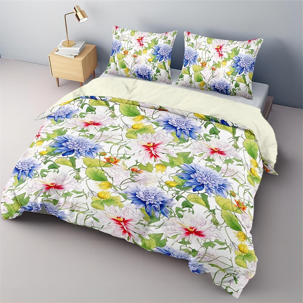 100% Cotton Duvet Cover Set Floral Pattern Comforter Set Soft 3-Piece Luxury Bedding Set Home Decor Dusk Bedding Gift King Queen Full Size 2025 - $60.99 –P5