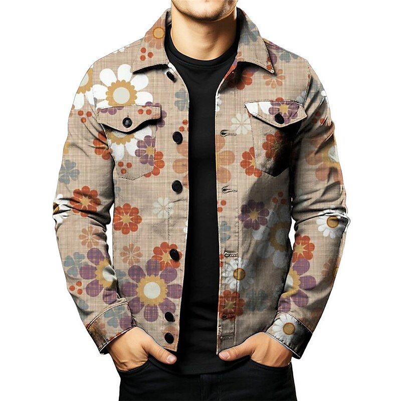 Hombre Plaid Bloque de color Colorido Camisa Chaqueta tipo camisa Manga Larga Vintage Abstracto Exterior Calle Casual Diario Otoño invierno Cuello Vuelto Botones Bolsillo Estampado Rojo Naranja Color 2025 - $37.99 –P5