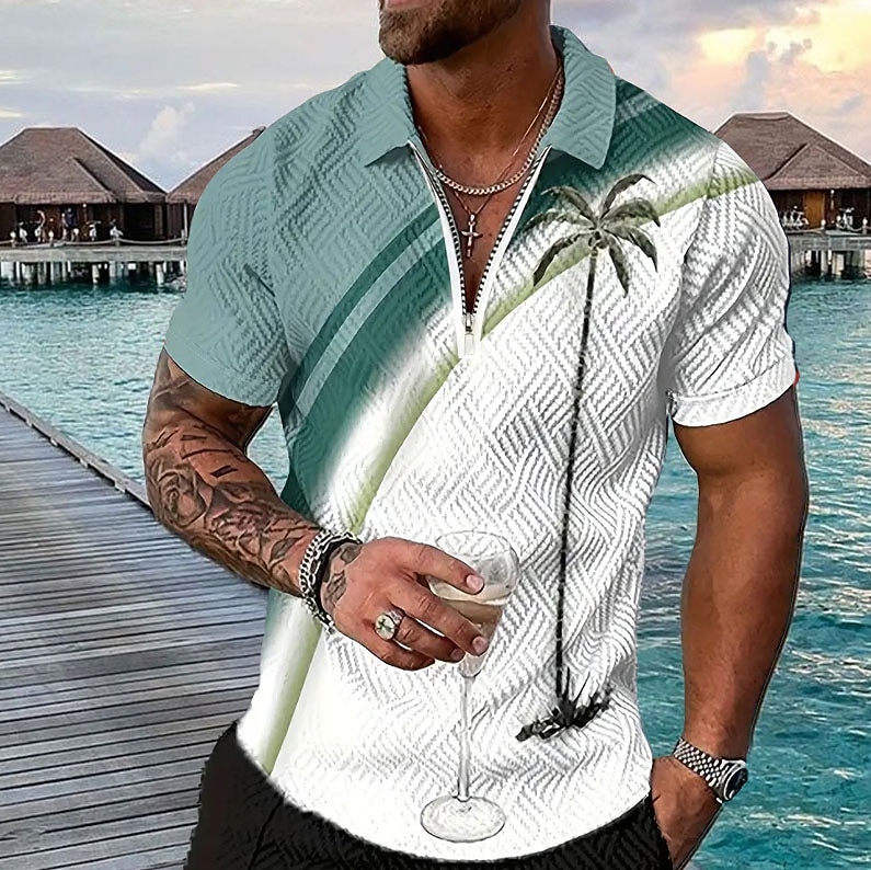 Per uomo Palma Polo Hawaiane Maglia da golf Manica Corta Magliette polo Camicie con Colletto Casual Abbigliamento mare Abbigliamento da vacanza Abbigliamento tropicale Abiti da festa Stampa 3D Polo del 2026 a $23.99 –P2