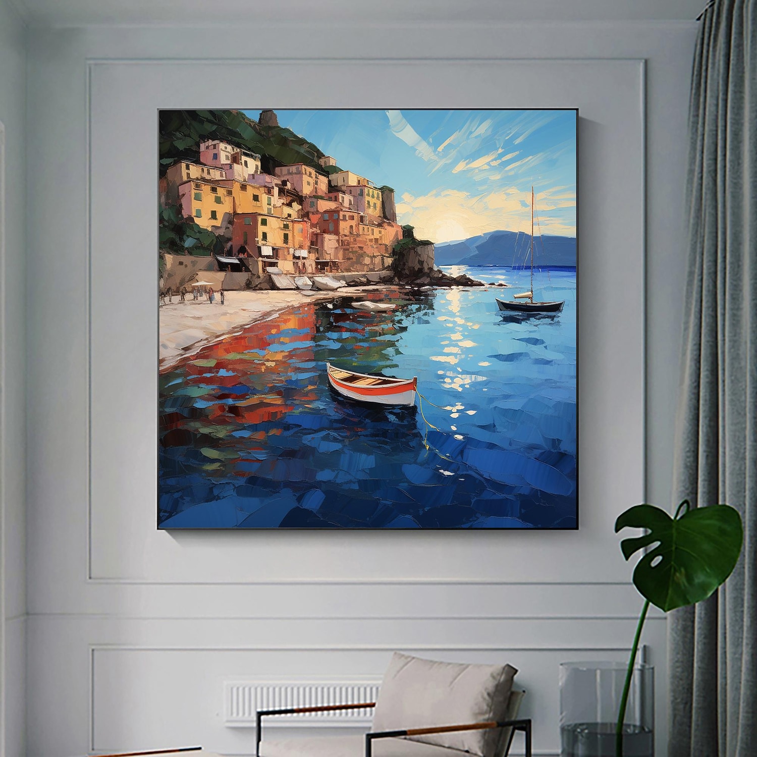 Handmade Oil Painting Canvas Wall Art Decor Original sailboat art Home Decor With Stretched FrameWithout Inner Frame Painting 2025 - $147.99 –P3
