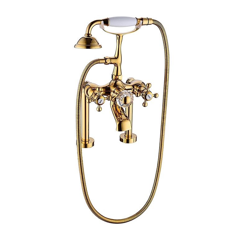 Badekarskran - Moderne Moderne galvanisert Romersk kar Keramisk Ventil Bath Shower Mixer Taps 2026 - $660.89 –P11
