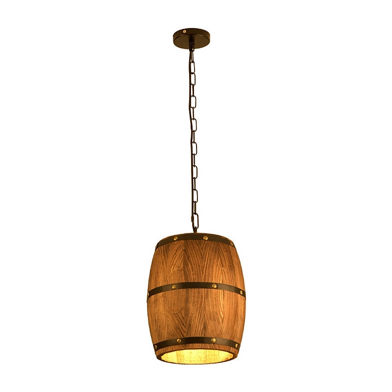 tre vinfat lysekrone bar kafélys vintage rustikk vinfat dekor hengelys kjøkken lysarmaturer pendel lampe fat skygge tak lys gårdshus pendel lys 110-240v 2025 - $185.99 –P6