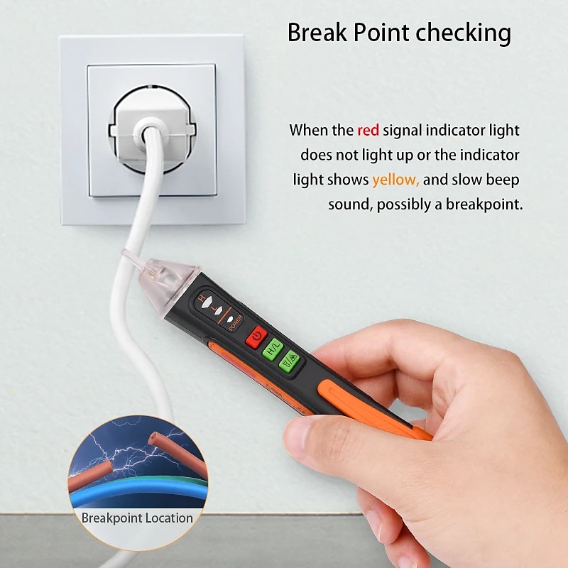 Non Contact Voltage Tester Pen Electrical Tools Electrical Tester AC 12-1000V/48V-1000V LED Flashlight Buzzer Alarm for Live/Null Wire Tester Judgment Wire Breakpoint Finder 2025 - $15.99 –P5