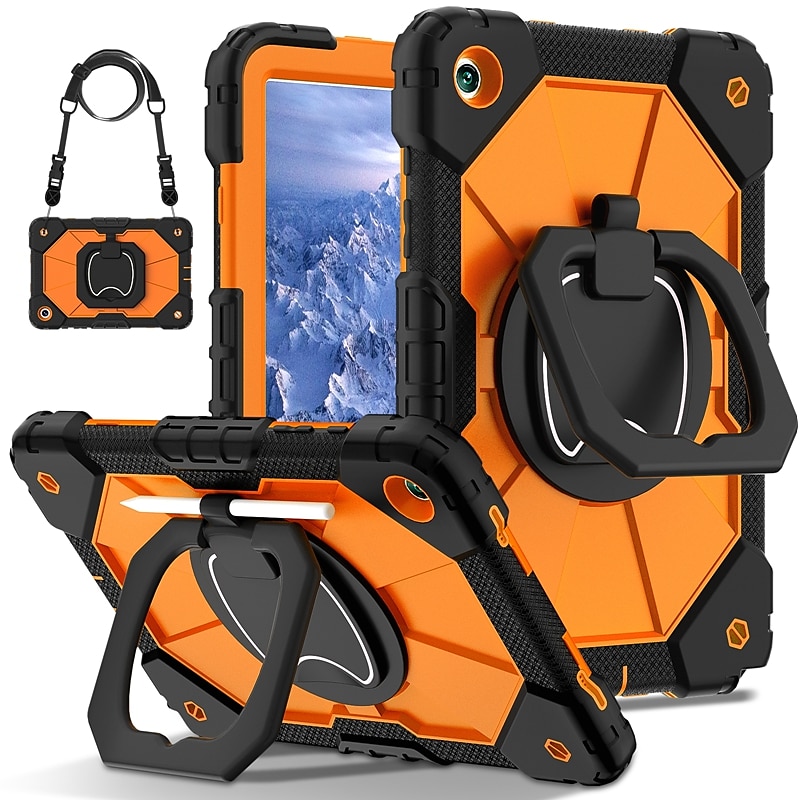 Tablet Case Cover For Samsung Galaxy Tab A9 8.7" A8 10.5'' A9 Plus 11" Handle 360° Rotation Shoulder Strap Armor PC Silicone 2025 - $29.99 –P2