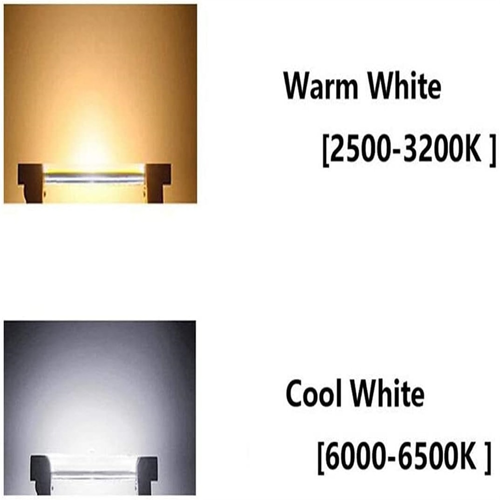 2025年 78mm r7s LED 電球 5/10w 50w/70w ハロゲン相当ダブルエンド j ベース 360 ビーム角 220v 調光可能 3000k 温白色/6000w ホワイト 風景ライト用 (2 個) コレクション – $26.99 –P2