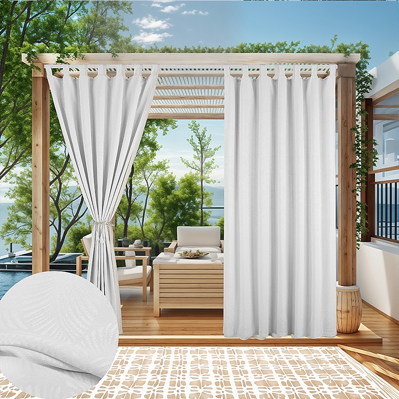 utendørs gardiner til terrasse ensfargede vanntette gardiner utendørs skjermer for lysthus pergola veranda vindusgardinpaneler 2025 - $39.99 –P7