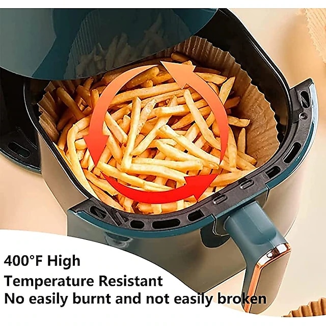 100 pezzi di carta speciale per fodere per friggitrice ad aria, carta resistente all'olio e assorbente per uso domestico, piastra per barbecue, forno per alimenti, pan pad da cucina del 2025 a $10.49 –P5