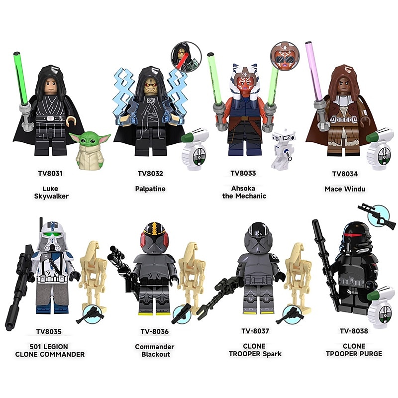 8 Pcs Science Fiction Series Clone Cleaner Asoka Repairman Assembles Humanoid Building Block Toys 2025 - $21.99 –P1