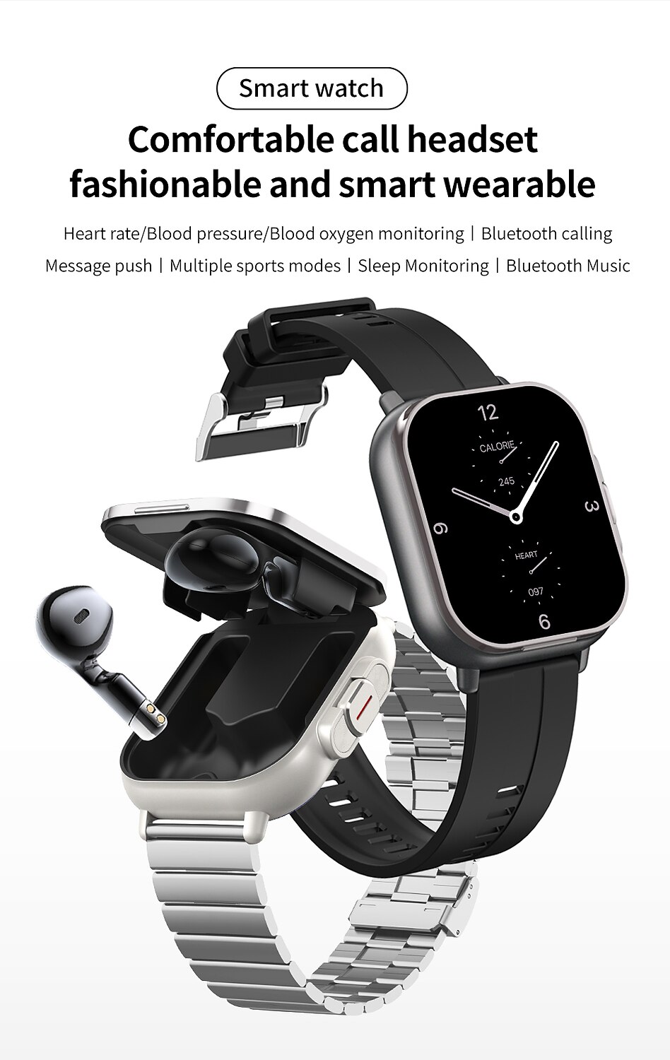 iMosi D8 Smart Watch 2.01 inch Smartwatch Fitness Running Watch Bluetooth Pedometer Call Reminder Activity Tracker Compatible with Android iOS Women Men Long Standby Hands-Free Calls Waterproof IP 67 2025 - $61.99 –P1