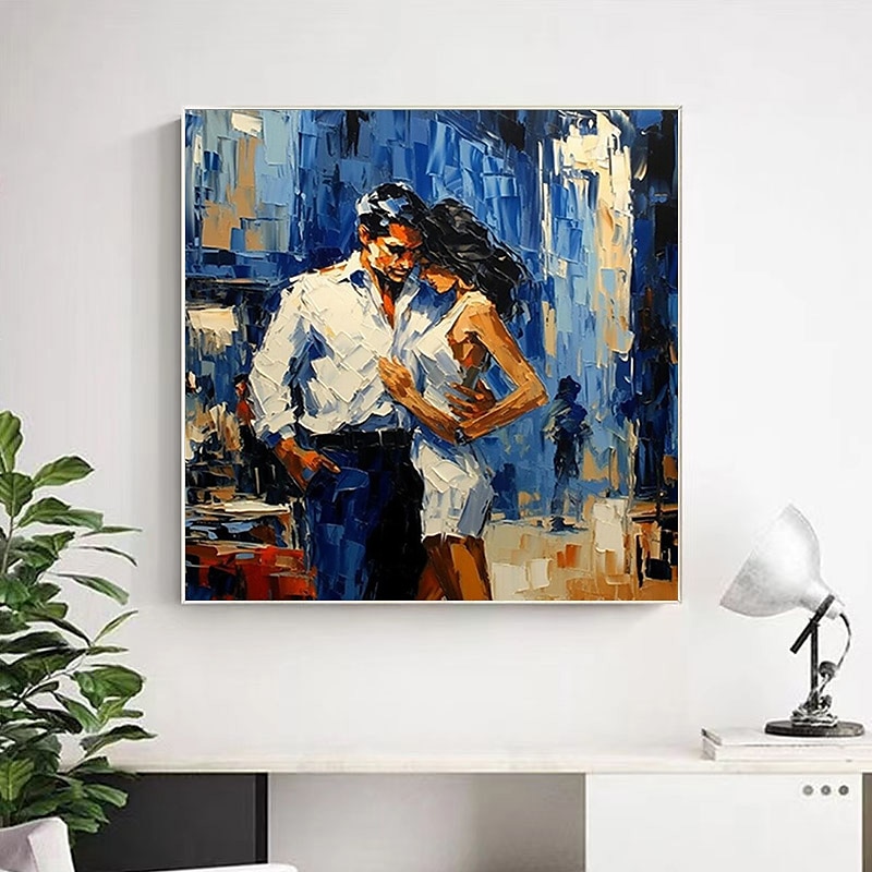 tango canvas väggkonst handmålad oljemålning romantik dans väggkonst romantik par väggkonst dans par canvas för heminredning utan ram 2025 - $116.99 –P9