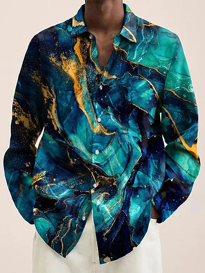 Herren Blumen Hemd Knopfhemd Langarm Vintage Abstrakt Alltagskleidung Ausgehen Wochenende Herbst Winter Umlegekragen Druck Button-Down Schwarz Blau Grün 2025 - $25.99 –P4