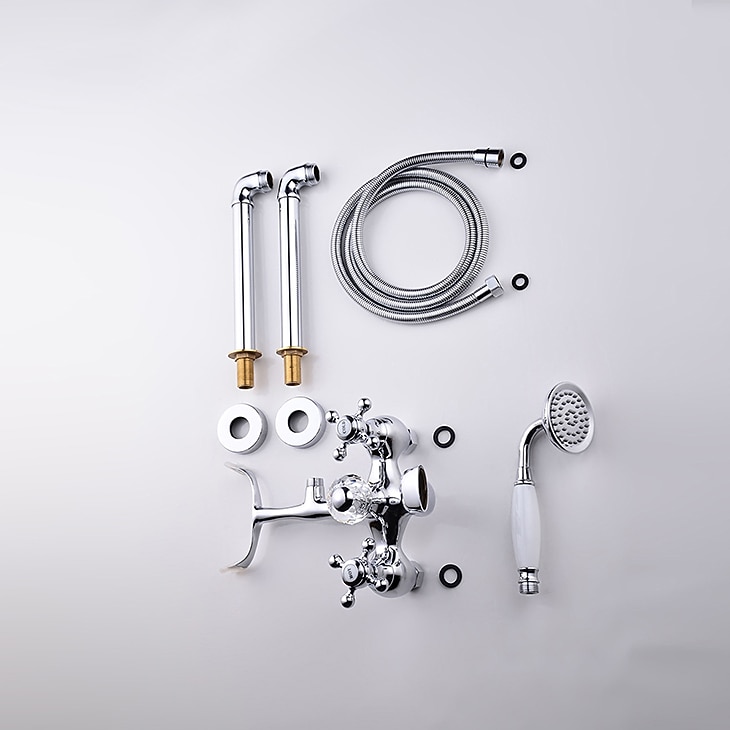 Badekarskran - Moderne Moderne galvanisert Romersk kar Keramisk Ventil Bath Shower Mixer Taps 2026 - $660.89 –P3