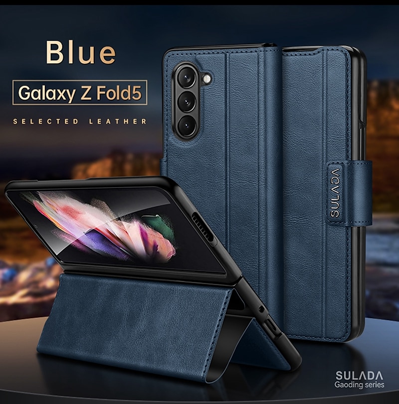 Phone Case For Samsung Galaxy Z Fold 6 Z Fold 5 Z Fold 4 Z Fold 3 Z Fold 2 Back Cover with Stand Holder Magnetic Shockproof Retro TPU PU Leather 2025 - $29.99 –P14