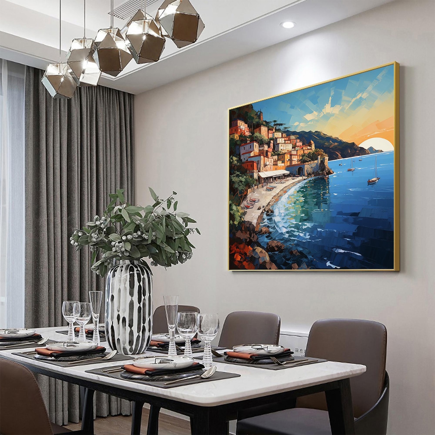 Handmade Oil Painting Canvas Wall Art Decor Original sailboat art Home Decor With Stretched FrameWithout Inner Frame Painting 2025 - $147.99 –P6