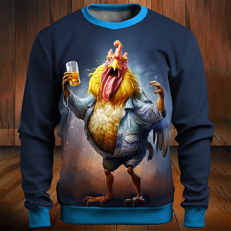 Per uomo Grafico Gallo Divertente Felpe Felpa da golf Manica Lunga Felpa Girocollo Moda Quotidiano Casual Stampa 3D Vacanza Ferie Uscire Stampato Primavera & Autunno del 2026 a $30.99 –P1
