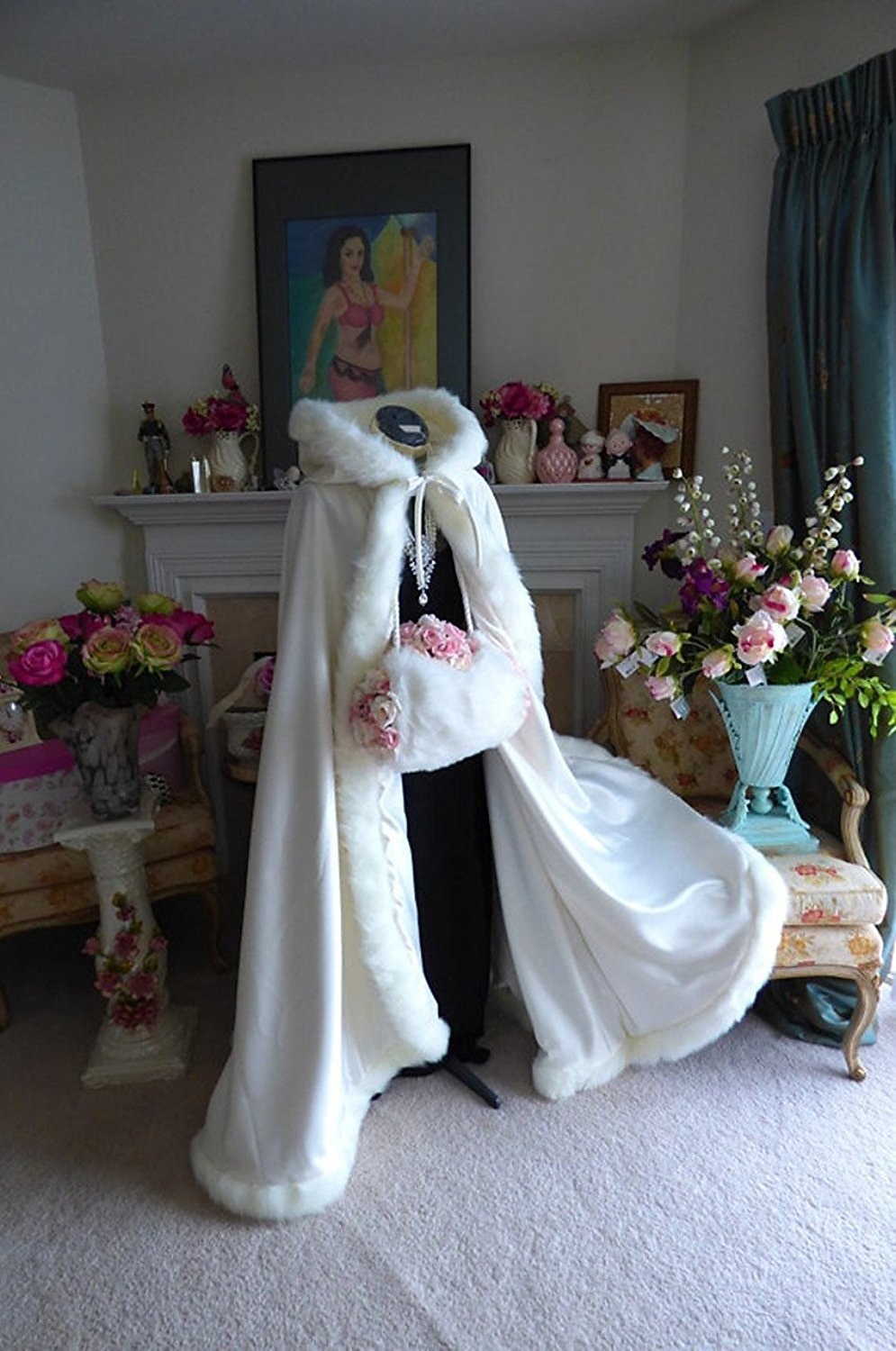 Retro / vintage Kostymer i middelalderstil Renessanse Kappe hette kappe Sjale Viking Brude Elven Helfarge Kostyme Dame Keltisk Viking fantasi Bryllup Fest / aften Voksne Sjal Vår Høst Vinter 2026 - $116.99 –P5