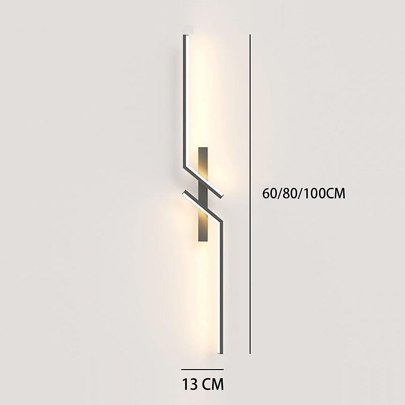Lampada da parete a led nera moderna lampada da parete lineare in metallo lampada da parete per interni a led applique da parete design a lunga striscia lampada da parete per interni per soggiorno del 2025 a $104.99 –P1