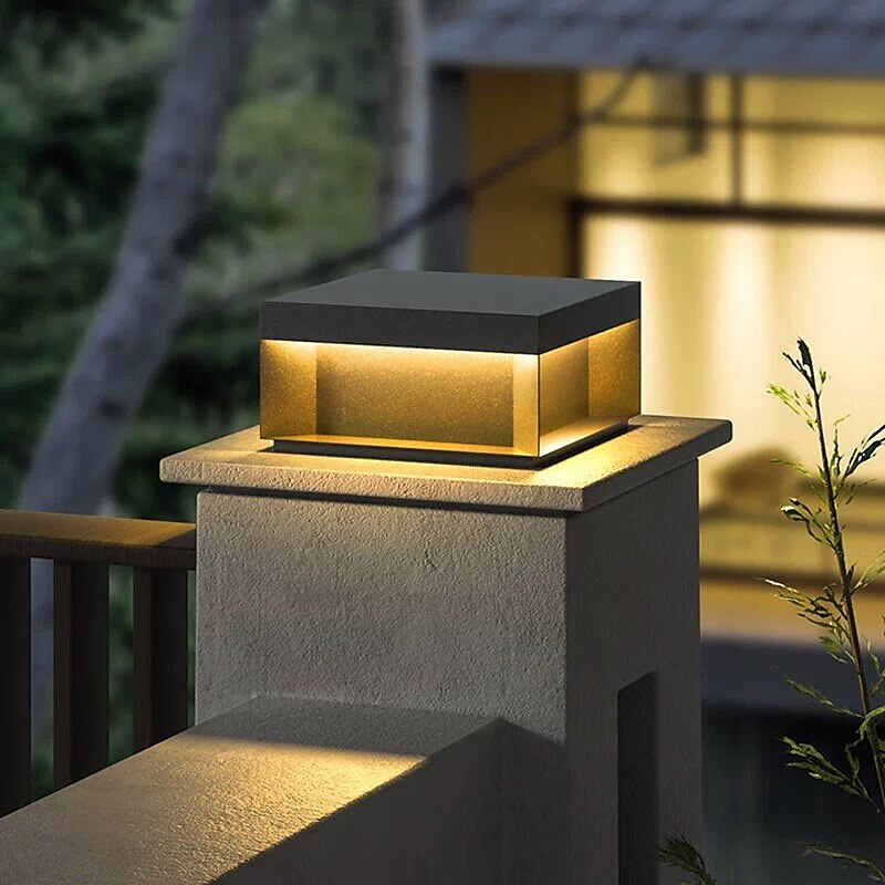 luci per pali esterni retro luci per recinzione a LED per esterni per patio decorazione del giardino luci per recinzione bianco caldo acciaio inossidabile nero pilastro esterno 110-240v del 2025 a $282.09 –P2