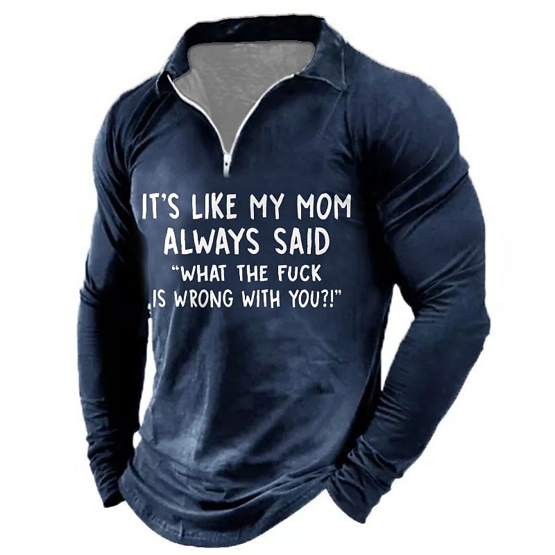 Men's Funny Zip Polo Shirts Golf Shirt Long Sleeve Polo Shirts Collared Shirts Vintage Casual Festival Wear Party Outfits 3D Print Quarter Zip Polo Spring & Summer Black Wine Navy Blue 2025 - $23.99 –P5