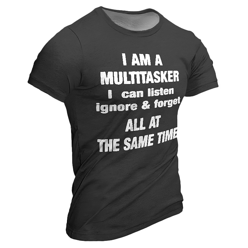 Mens Funny Work Humor T-Shirt: Multitasker Sarcastic Quote Graphic Short Sleeve Tee 2026 - $19.49 –P4