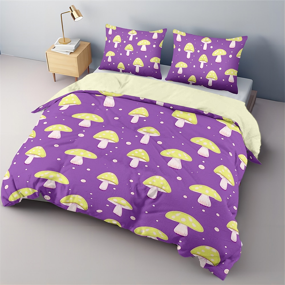 100% bomull påslakanset svampmönster täcke set mjukt 3-delat lyxigt sängset heminredning skymning sängkläder present king queen full size 2025 - $60.99 –P5