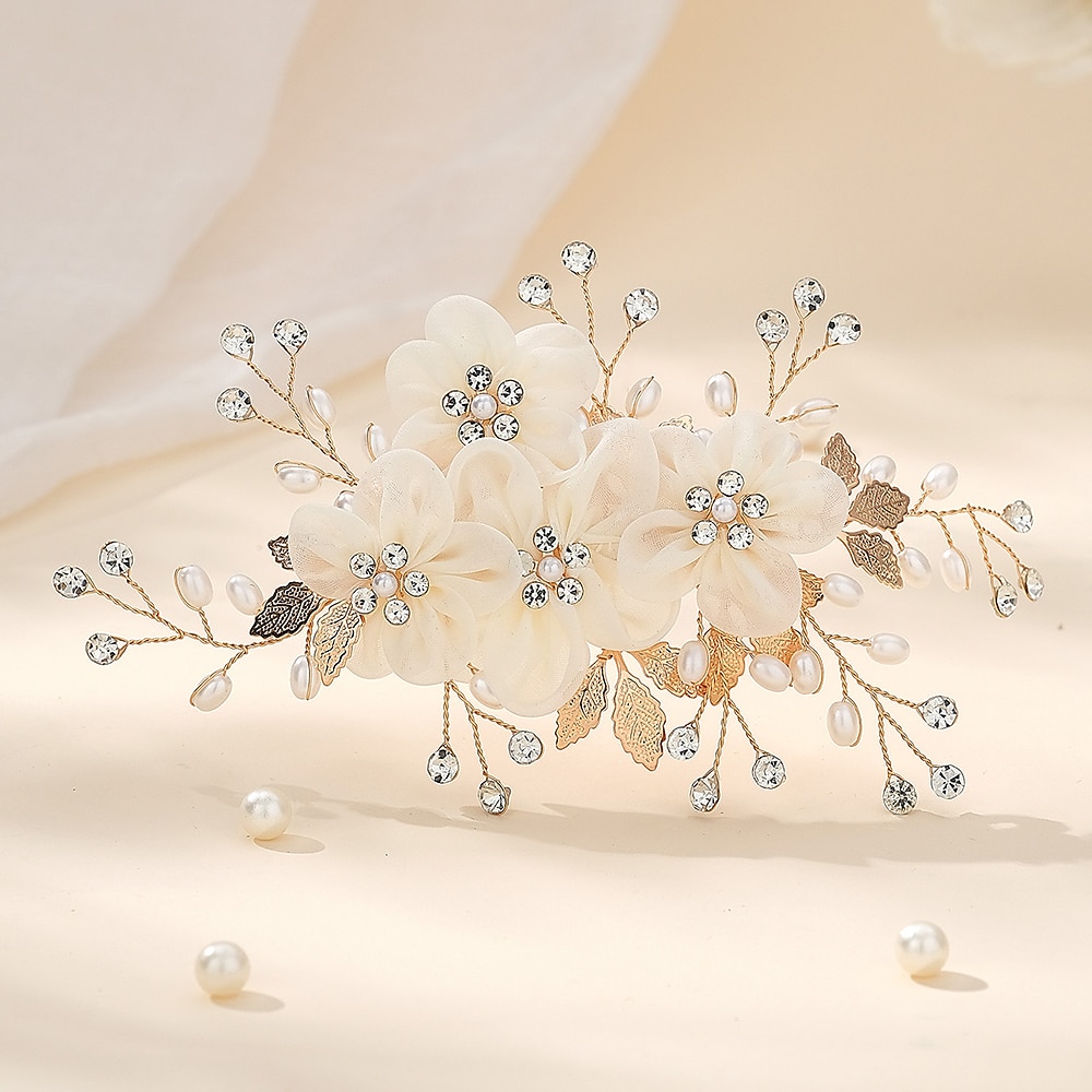 Hair Combs Headpiece Rhinestone Alloy Wedding Cocktail Elegant Luxury With Rhinestone Faux Pearl Headpiece Headwear 2025 - €12.99 –P4
