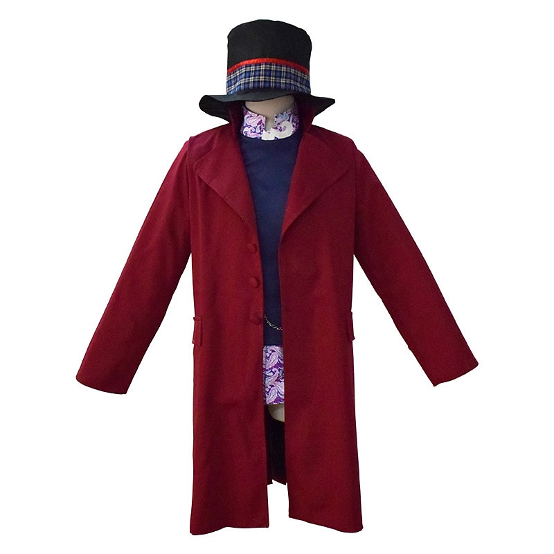 Jali ja suklaatehdas Wonka Willy Wonka Päälystakki Cosplay-Asut Hatut Cosplay Elokuva-cosplay for Miesten Aikuisten Karnevaali Naamiaiset 2025 - $98.99 –P2