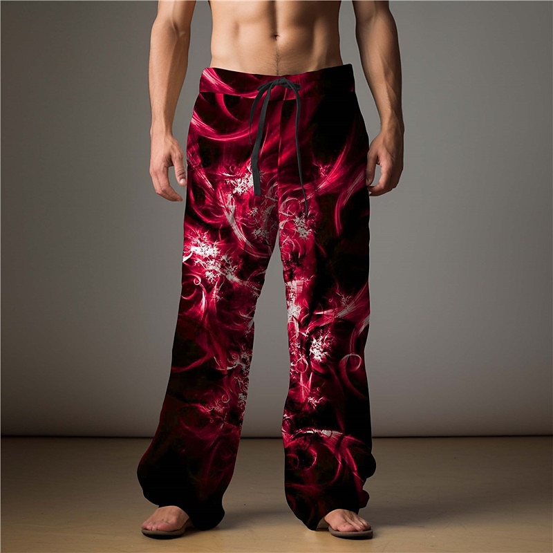 Flamme Abstrait Homme Impression 3D Pantalon Extérieur Usage quotidien Vêtement de rue Polyester Bleu Clair Jaune Rouge S M L Taille médiale Élasticité Pantalon de 2025 ? $27.99 –P8