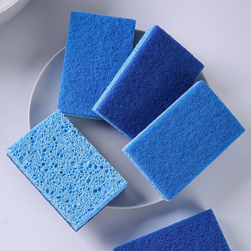 tremasse svamp blå skureklut kjøkken og husholdning daglig oppvask gryte rengjøring og vannabsorberende svamp verktøy 2026 - $11.99 –P6