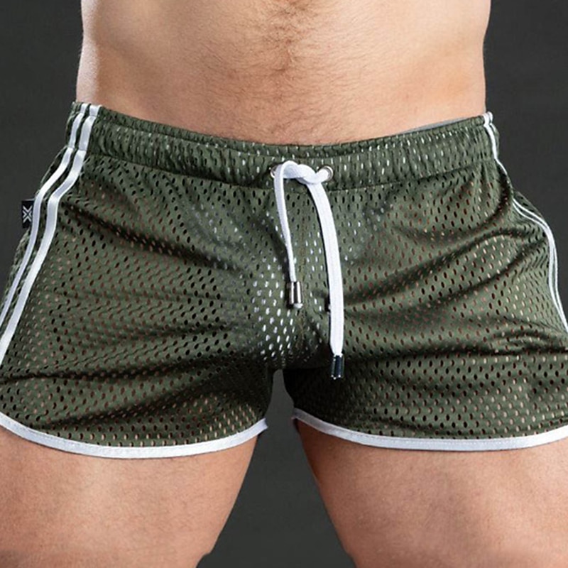 Men's Shorts Sunday Shorts Sports Going out Weekend Running Casual Drawstring Elastic Waist Striped Knee Length Gymnatics Activewear Black White Micro-elastic 2025 - $15.49 –P7