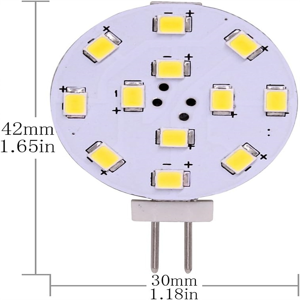 lampadine a led g4 dc 12v dimmerabili 1w/1.5w/2w/3w, equivalenti alogene 10w-30w, bianco caldo 3000k/luce diurna 6000k, angolo del fascio 180° (5 pezzi) del 2025 a $9.99 –P2