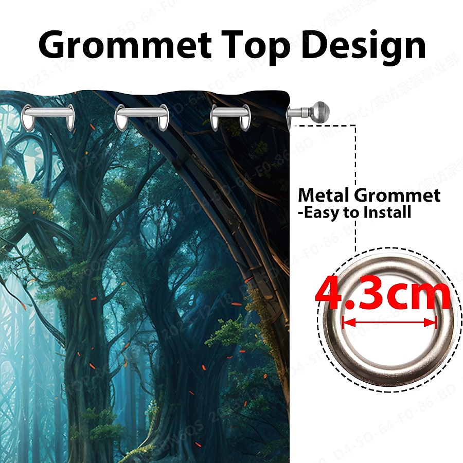 2 paneler landskap skog gardin draperier mörkläggningsgardin för vardagsrum sovrum kök fönster behandlingar värmeisolerat rum mörkläggning 2025 - $41.99 –P18
