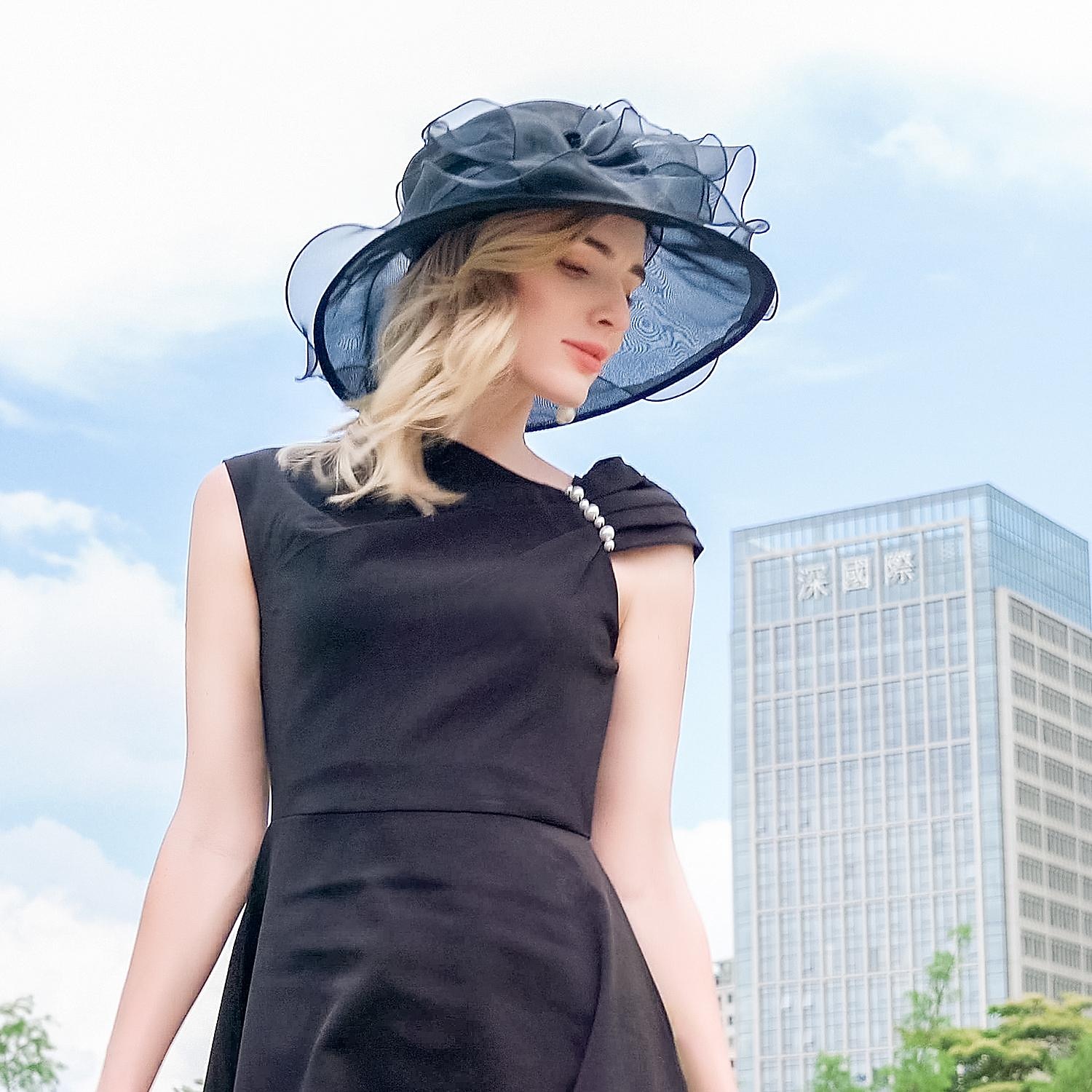 Chapéus de seda gelo bowler/cloche chapéu de sol casual chá festa elegante simples romântico com emenda headpiece headwear de 2026 por $34.99 –P2