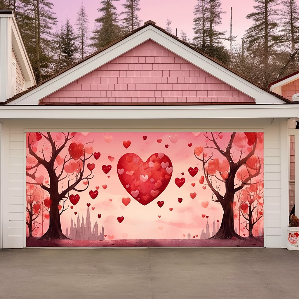 Bröllop Utomhusdekorationer Garageport Täcke Banner Hjärtmålning Stort Bakgrundsdekoration för Utomhus Garageport Hemvägg Dekorationer Evenemang Fest Parad 2025 - $31.99 –P3