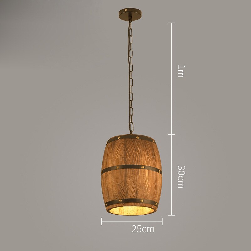 tre vinfat lysekrone bar kafélys vintage rustikk vinfat dekor hengelys kjøkken lysarmaturer pendel lampe fat skygge tak lys gårdshus pendel lys 110-240v 2025 - $185.99 –P5
