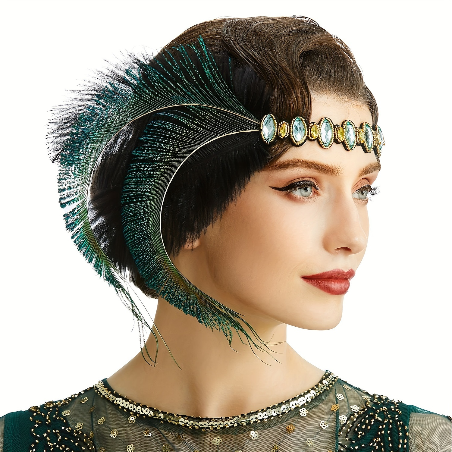 Szüret 1920-as évek A nagy Gatsby Flapper fejpánt A nagy Gatsby Esküvői Vendég Toll Jelmez Női Mindszentek napja Farsang Álarcos mulatság Teljesítmény Esküvő Esküvői vendég Felnőttek Fejfedők Minden 2025 - $13.99 –P1
