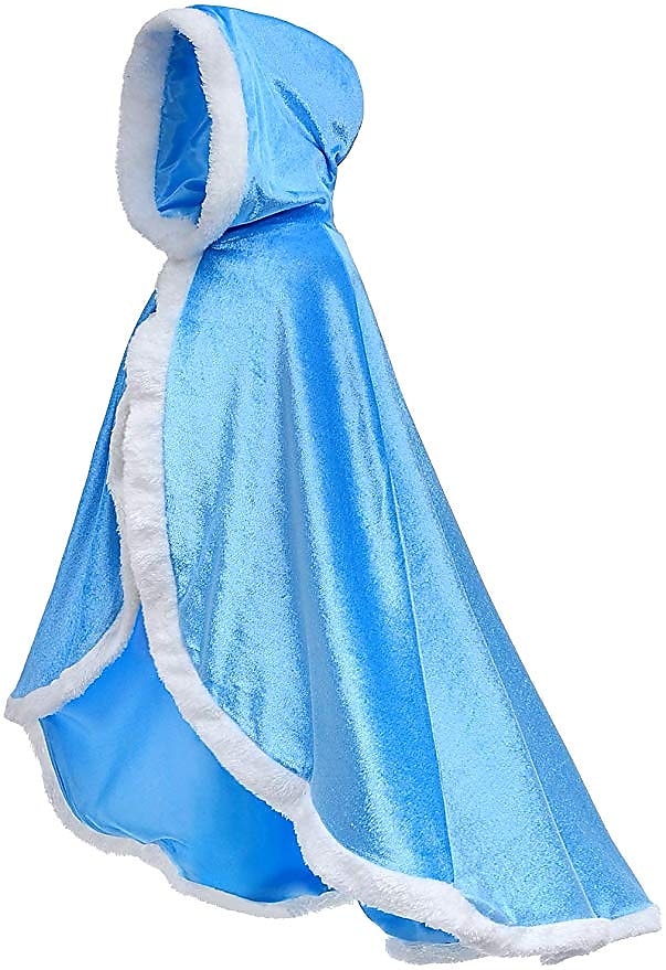 conjunto com vestido de tule princesa capa com capuz capa elsa coroa luvas varinha colar brincos meninas roupas congeladas vestido de menina flor filme cosplay fantasia cosplay festa de carnaval dia de 2025 por $50.99 –P6