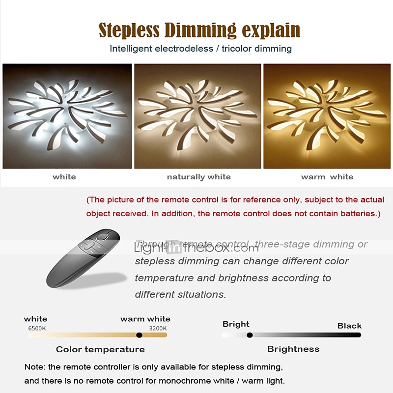 led dimmbare deckenleuchte moderner löwenzahn nordischer stil acryl deckenleuchte minimalistisches geschichtetes design wohnzimmer esszimmer lichter ac220v nur dimmbar mit fernbedienung 2025 - $336.37 –P11