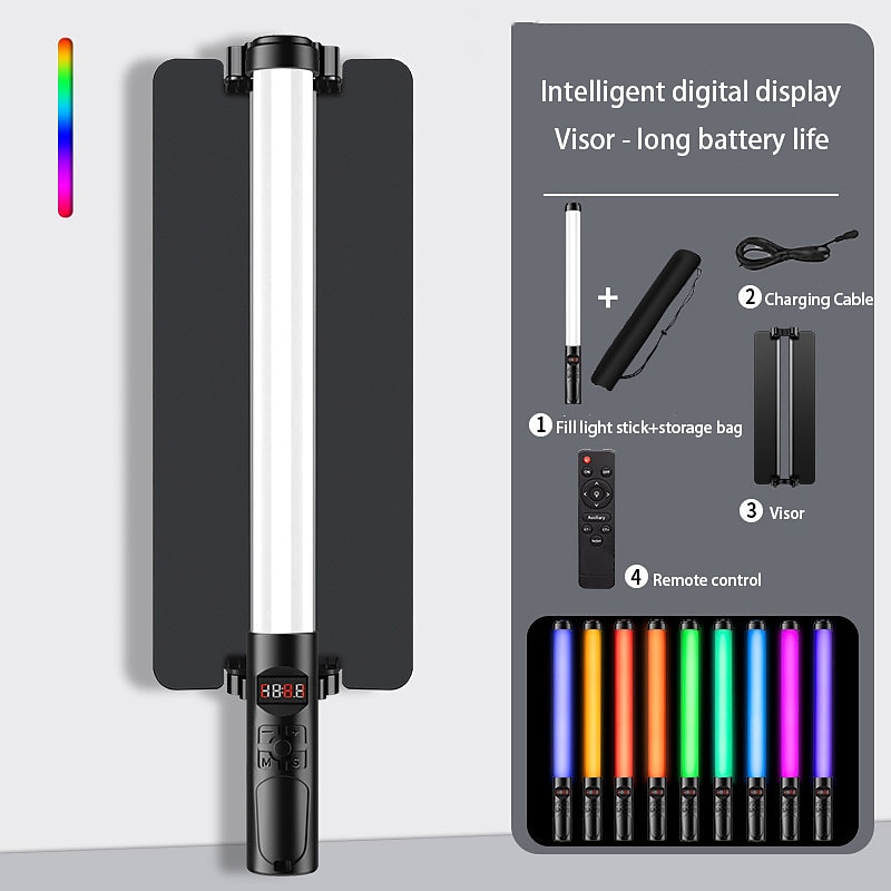 Lumière de bâton de caméra RVB, éclairage portatif, prise de photo portable, prise de vue vidéo, lumière de remplissage, lumière d'ambiance de salle de diffusion en direct intérieure de 2025 ? $40.99 –P5